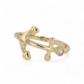 14K Yellow gold anchor ring-2264456