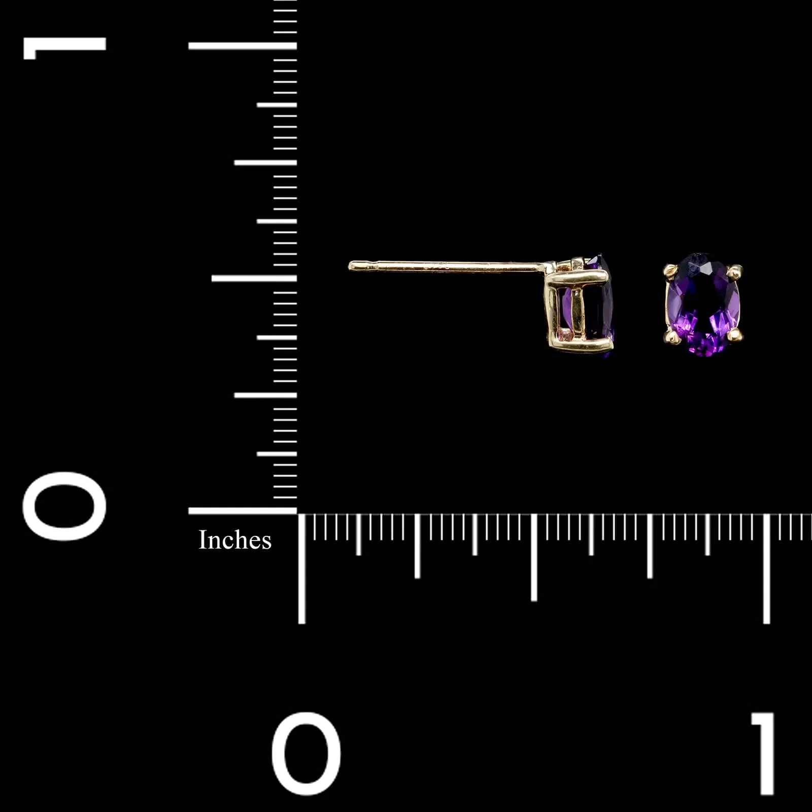 14K Yellow Gold Estate Amethyst Studs