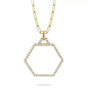 18k Diamond Hexagon Necklace