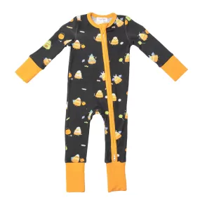 2 Way Zip Romper, Candy Corn