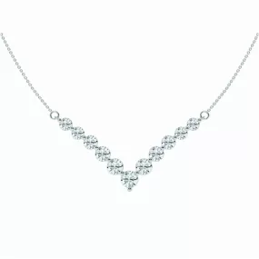 2.15 TCW Round Moissanite Diamond Chevron Style Necklace