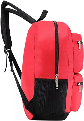 24 Pack of 17" Bungee and Deluxe Wholesale Backpack in Assorted Color and Prints - Bulk Case of 24