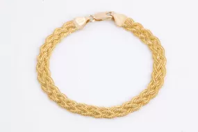 7" 14k Yellow Gold Woven Chain Bracelet (6.39g.)