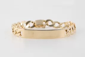 8.5" 14k Yellow Gold Curb Station Chain Bracelet (23.40g.)