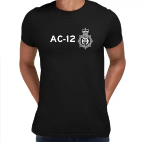 AC-12 Inspired By Police Logo TV series Black 2XL Unisex T-Shirt - Discounted