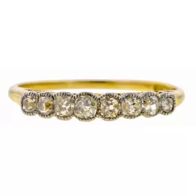 Antique Diamond Wedding Band Ring, Platinum & Gold