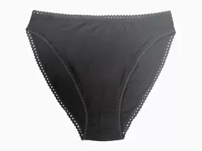 Black High Leg Brief