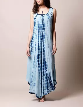 Boho Breeze Tie-Dye Dress - Navy