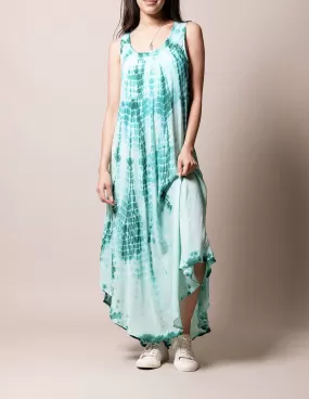 Boho Breeze Tie-Dye Dress - New Jade