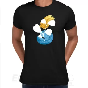 Botanical Blue Flower Plant Abstract T-shirt Novelty Crew Neck Birthday Summer Unisex T-shirt