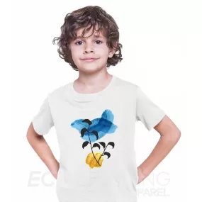 Botanical Flowers Leaves Abstract Novelty Crew Neck Birthday Summer T-shirt for Kids