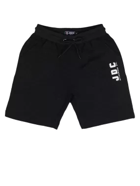 BOY'S BLACK SOLID REGUALR FIT KNIT SHORTS