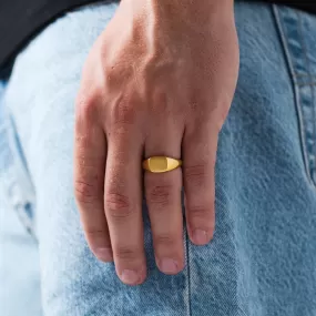 Classic Rounded Signet Ring (18K Gold)