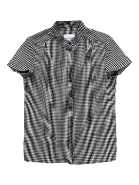 {Clearance Stock} Organic Cotton Short-Sleeve Shirt in Black Gingham