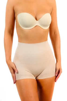 Contours And Confidence - Nude Shapewear High Waist Control Boxer Shorts