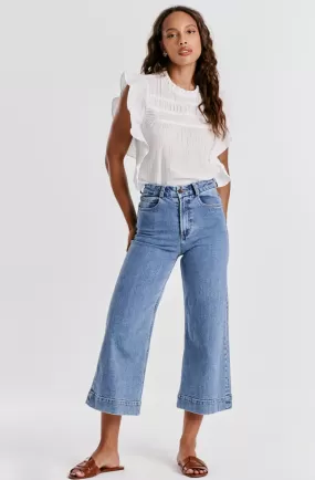 Dear John Audrey Super High Rise Cropped Wide Leg Jeans Sheridan