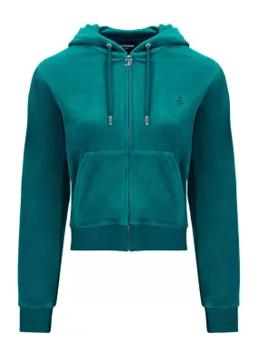 Juicy Couture Robertson Classic Velour Hoodie - Deep Lagoon