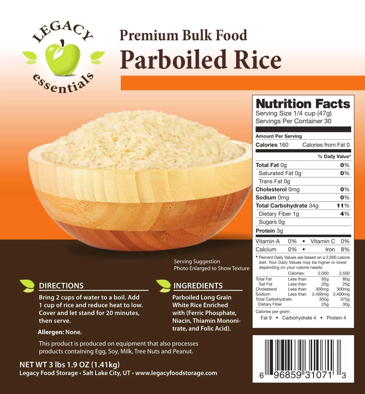 Legacy Side Dishes - Parboiled White Rice