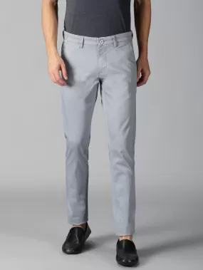 MEN'S BLUE SOLID SLIM FIT TROUSER