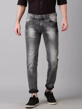 MEN'S CHARCOAL BLACK FADE WASH SLIM FIT JEANS