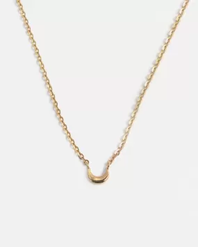 Mini Moon Necklace in Yellow Gold