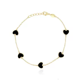 Onyx Heart Station Bracelet