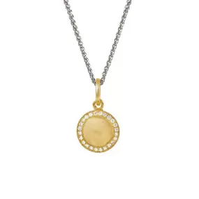 SUNEERA 14K YELLOW GOLD TALANA DIAMOND DISC PENDANT