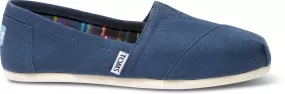 TOMS Navy Canvas Classic Slip-ons