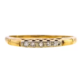 Vintage Diamond Wedding Band Ring, Gold