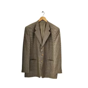 Zeitgeist Men's Olive Green Houndstooth Print Jacket | Gently Used |